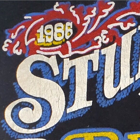 VTG 1986 Sturgis Black Hills Motorcycle Rally Races Black Graphic T-Shirt Large - Picture 6 of 9